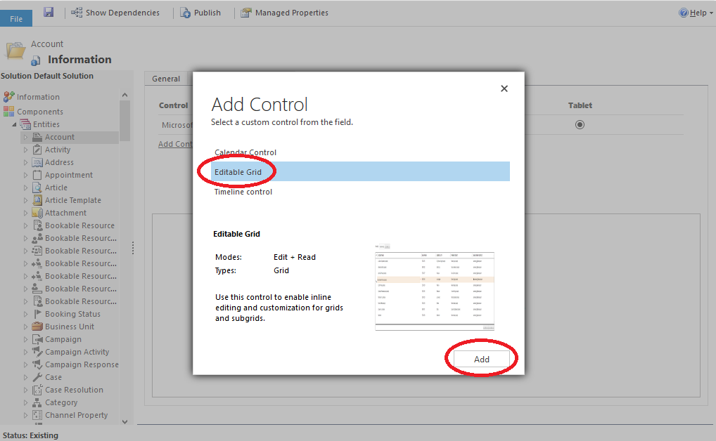 Microsoft Dynamics 365: Editable Grid inschakelen voor een algemene weergave - stap 4