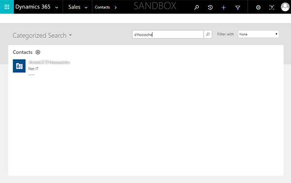 Net IT CRM Blog: screenshot Categorized Search Dynamics 365
