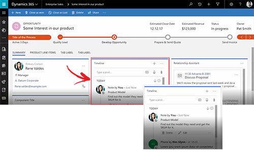 Net IT CRM Blog: Unified Interface Microsoft Dynamics 365 - screenshot activiteiten tijdlijn small