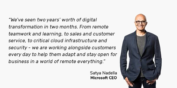 satya nadella quote on digital transformation